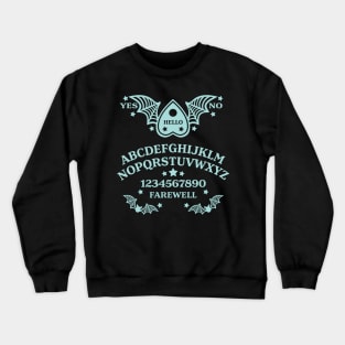 Batwing Planchette Spirit Board - Mint on Black Crewneck Sweatshirt